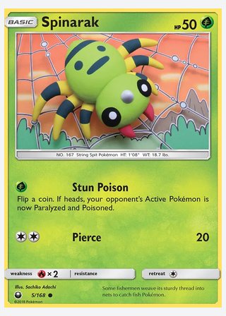 Spinarak — catalogusbeeld