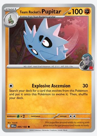 Team Rocket's Pupitar — catalogusbeeld