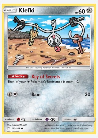 Klefki — catalogusbeeld