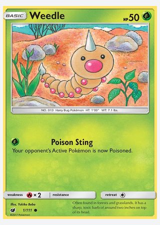 Weedle — catalogusbeeld