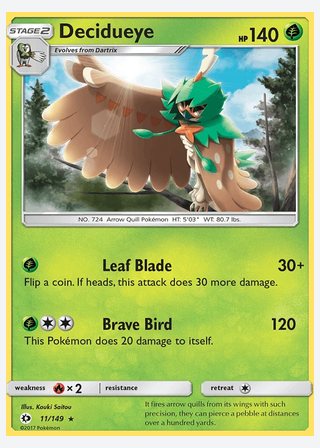 Decidueye — catalogusbeeld