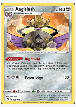 Aegislash — catalogusbeeld