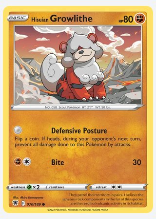 Hisuian Growlithe — catalogusbeeld
