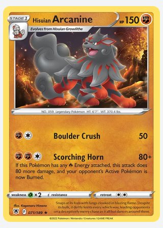Hisuian Arcanine — catalogusbeeld