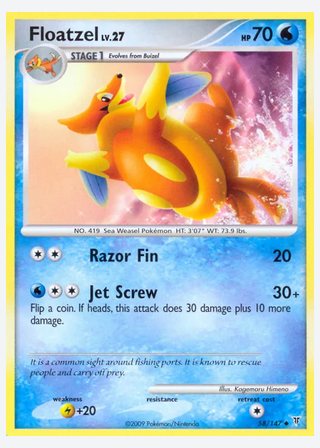 Floatzel — catalogusbeeld