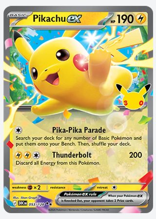 Pikachu ex — catalogusbeeld