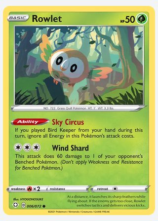 Rowlet — catalogusbeeld