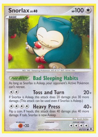 Snorlax — catalogusbeeld