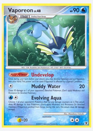 Vaporeon — catalogusbeeld