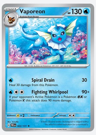 Vaporeon — catalogusbeeld
