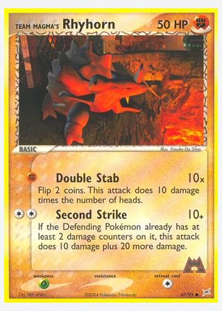 Team Magma's Rhyhorn — catalogusbeeld