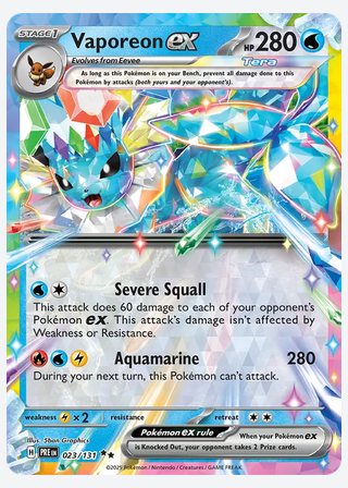 Vaporeon ex — catalogusbeeld