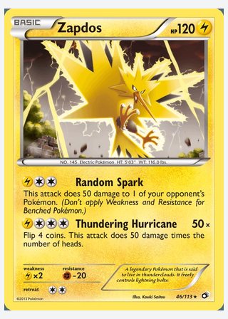 Zapdos — catalogusbeeld