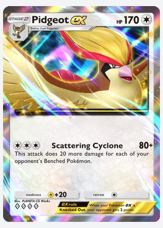 Pidgeot ex — catalogusbeeld