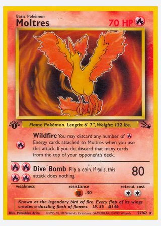 Moltres — catalogusbeeld
