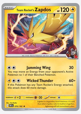 Team Rocket's Zapdos — catalogusbeeld