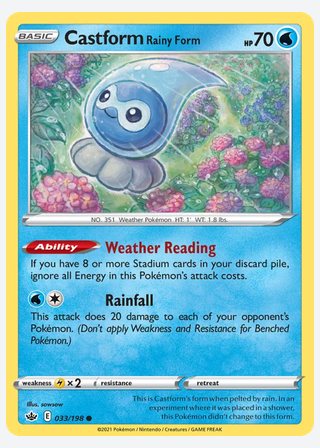 Castform Rainy Form — catalogusbeeld