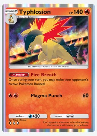 Typhlosion — catalogusbeeld