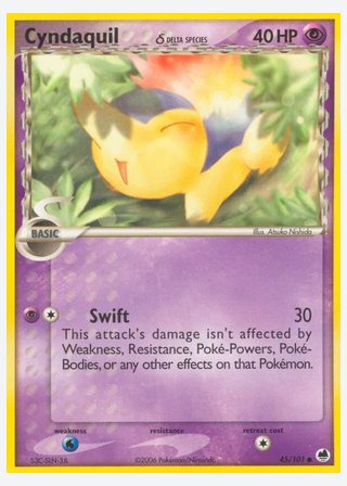 Cyndaquil δ — catalogusbeeld