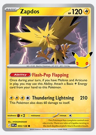 Zapdos — catalogusbeeld