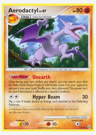 Aerodactyl — catalogusbeeld