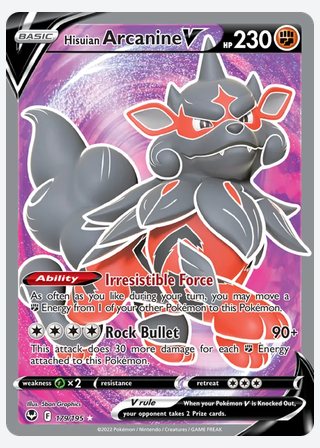 Hisuian Arcanine V — catalogusbeeld