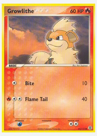 Growlithe — catalogusbeeld