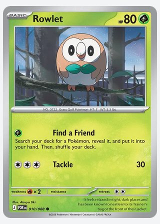 Rowlet — catalogusbeeld