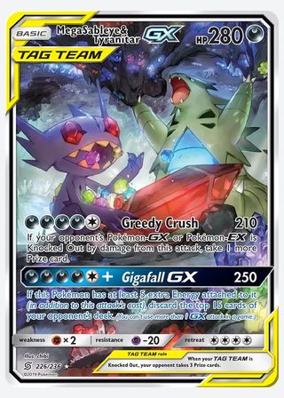 Mega Sableye & Tyranitar GX — catalogusbeeld