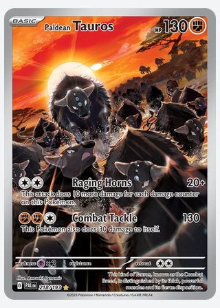Paldean Tauros — catalogusbeeld