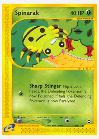 Spinarak — catalogusbeeld