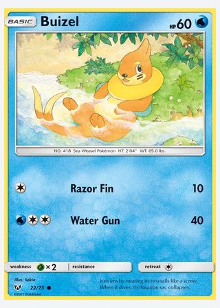 Buizel — catalogusbeeld