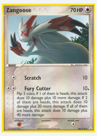Zangoose — catalogusbeeld