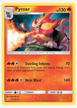 Pyroar — catalogusbeeld