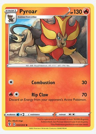 Pyroar — catalogusbeeld