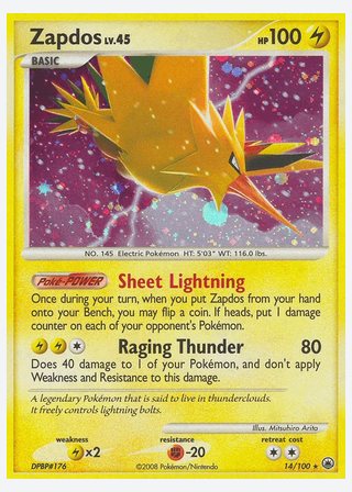 Zapdos — catalogusbeeld