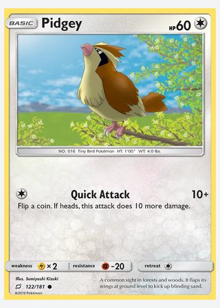 Pidgey — catalogusbeeld