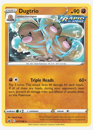 Dugtrio — catalogusbeeld