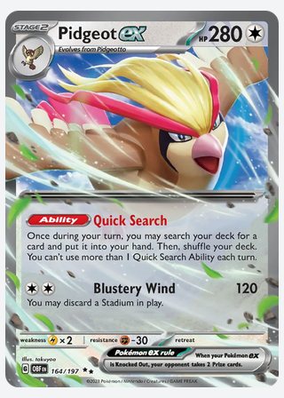 Pidgeot ex — catalogusbeeld