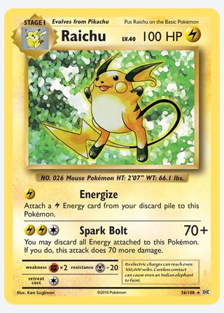 Raichu — catalogusbeeld