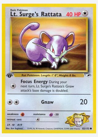 Lt. Surge's Rattata — catalogusbeeld