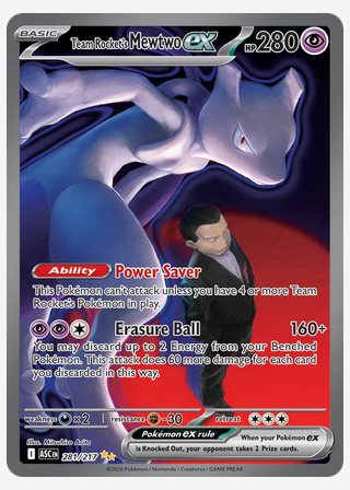 Team Rocket's Mewtwo ex — catalogusbeeld