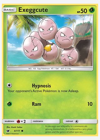 Exeggcute — catalogusbeeld