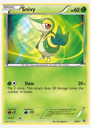 Snivy — catalogusbeeld
