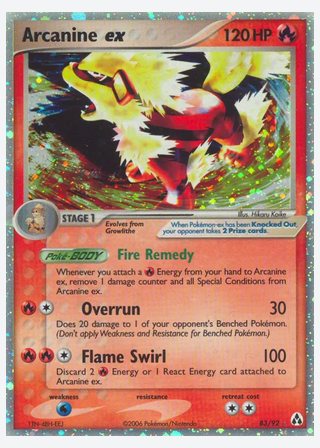 Arcanine ex — catalogusbeeld