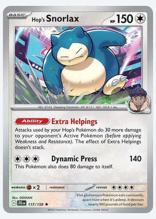 Hop's Snorlax — catalogusbeeld