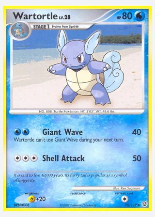 Wartortle — catalogusbeeld