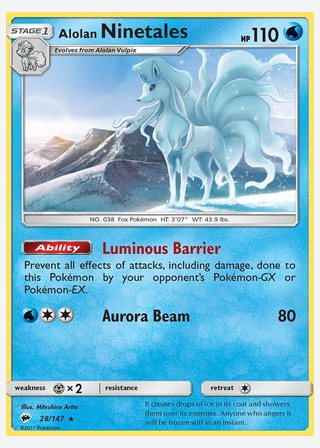 Alolan Ninetales — catalogusbeeld