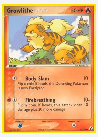 Growlithe — catalogusbeeld