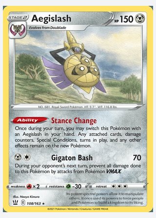 Aegislash — catalogusbeeld